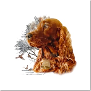 Irish setter with pheasant Posters and Art